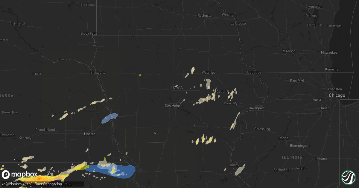 Hail map in Iowa on May 25, 2024