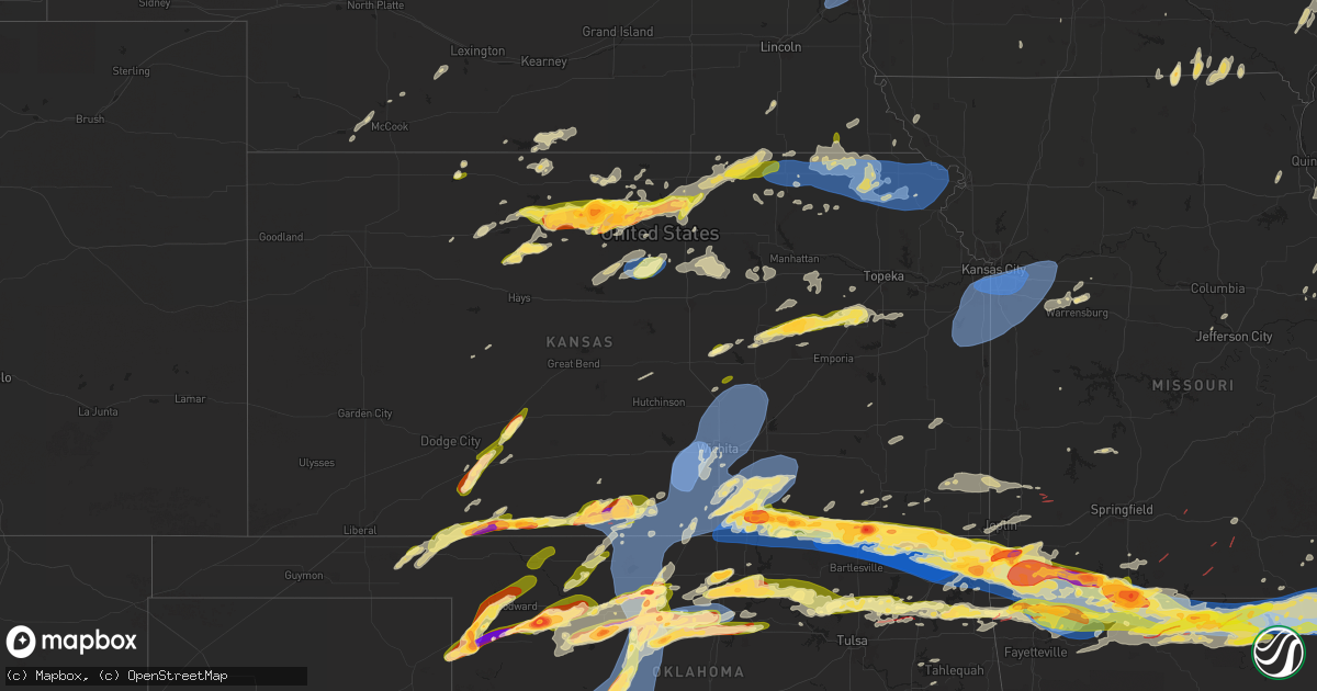 Hail map in Kansas on May 25, 2024