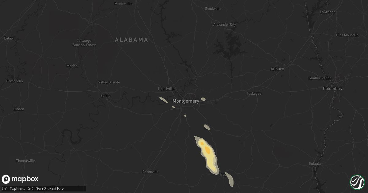 Hail map in Montgomery, AL on May 25, 2024