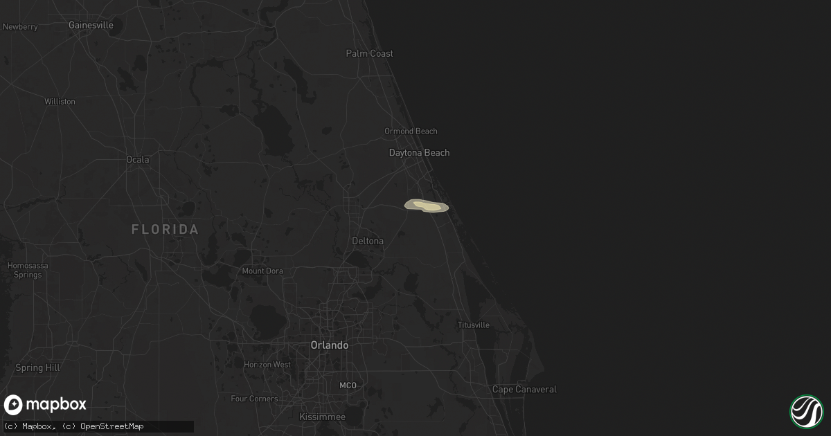 Hail map in New Smyrna Beach, FL on May 25, 2024