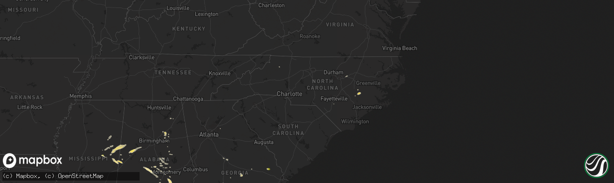 Hail map in North Carolina on May 25, 2024