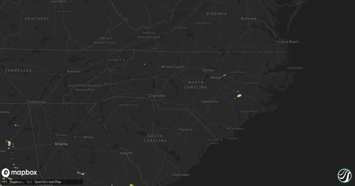 Hail map in North Carolina on May 25, 2024