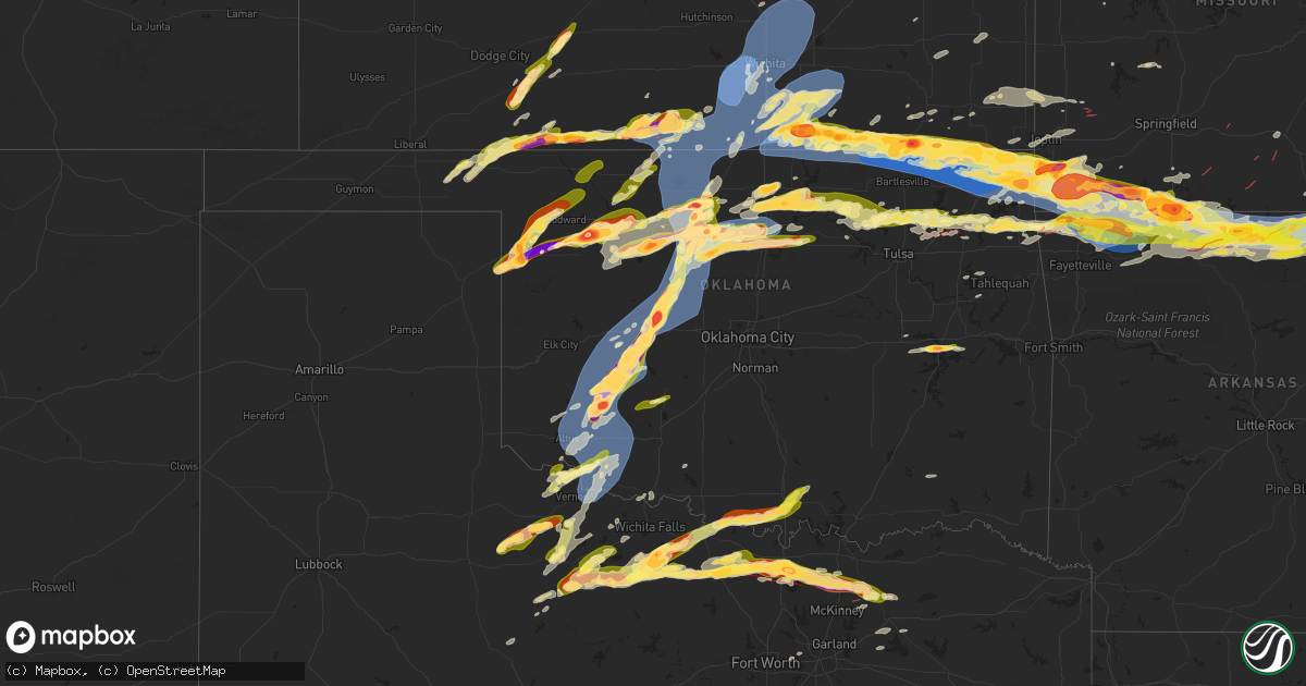 Hail map in Oklahoma on May 25, 2024