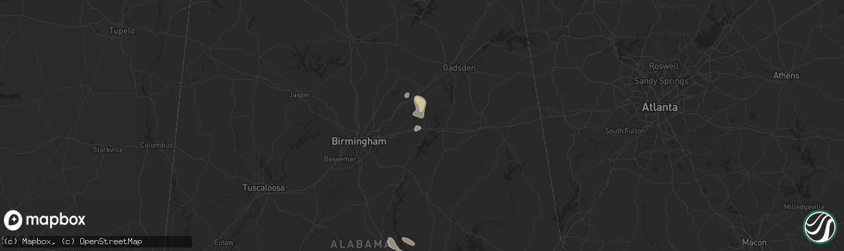 Hail map in Pell City, AL on May 25, 2024