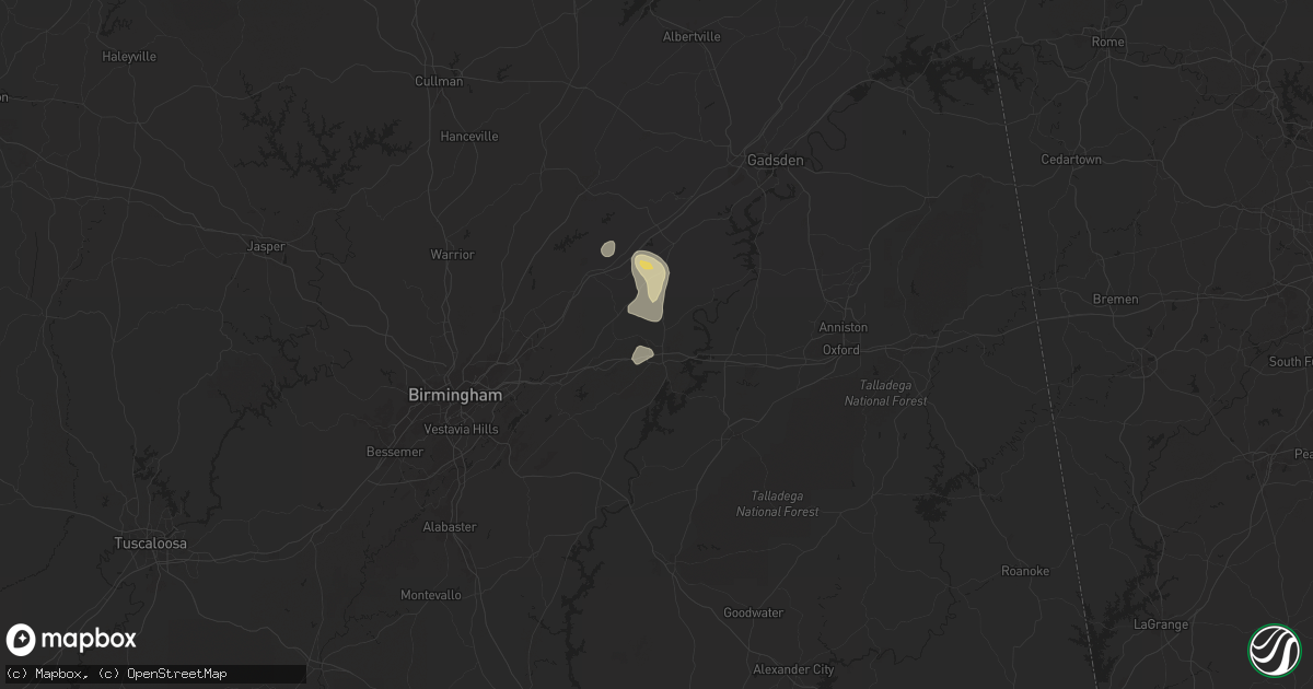 Hail map in Pell City, AL on May 25, 2024