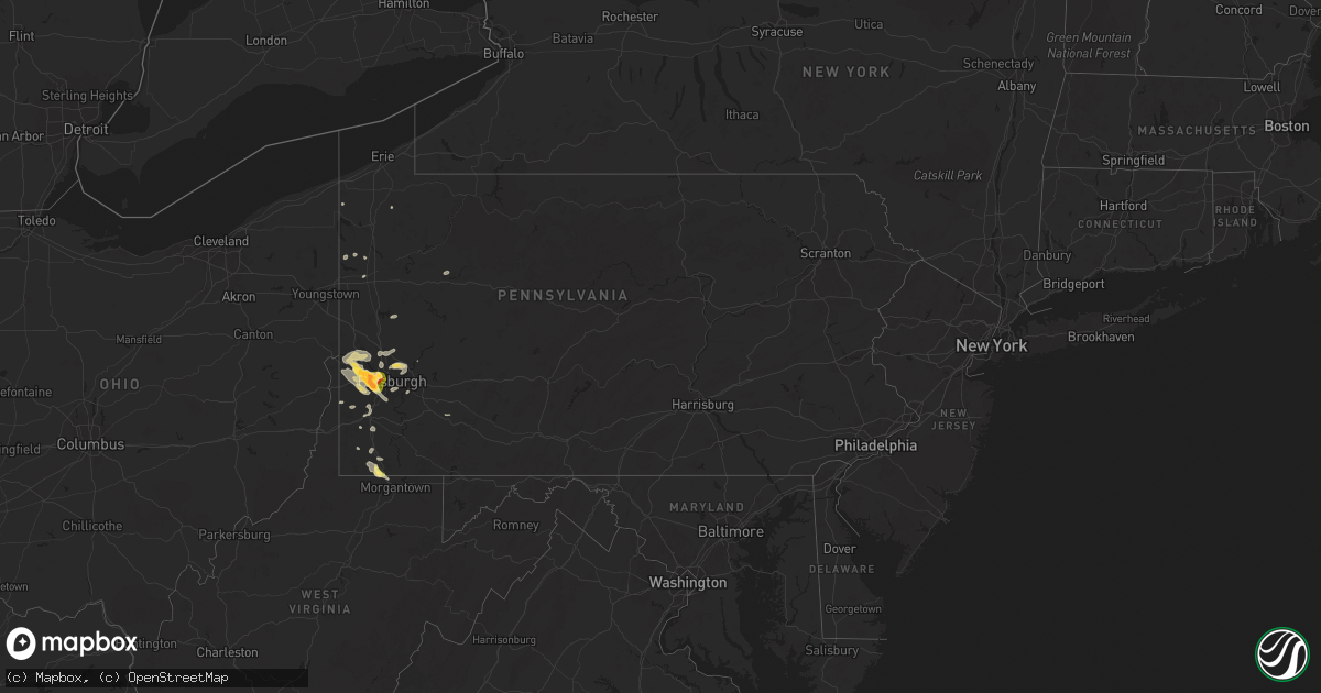 Hail map in Pennsylvania on May 25, 2024