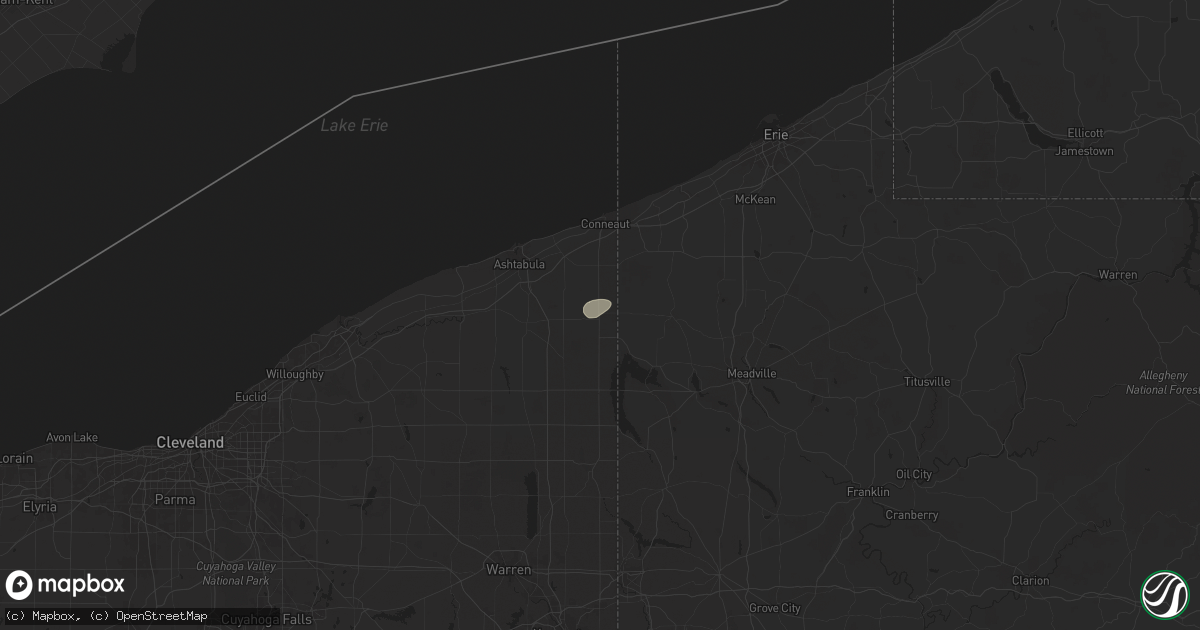 Hail map in Pierpont, OH on May 25, 2024