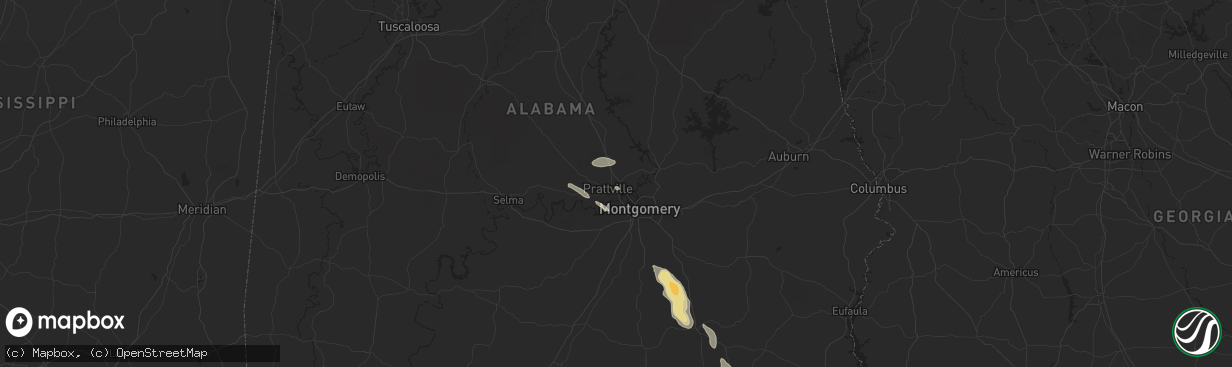 Hail map in Prattville, AL on May 25, 2024