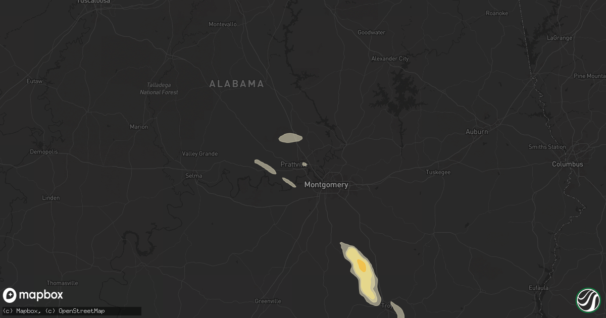Hail map in Prattville, AL on May 25, 2024