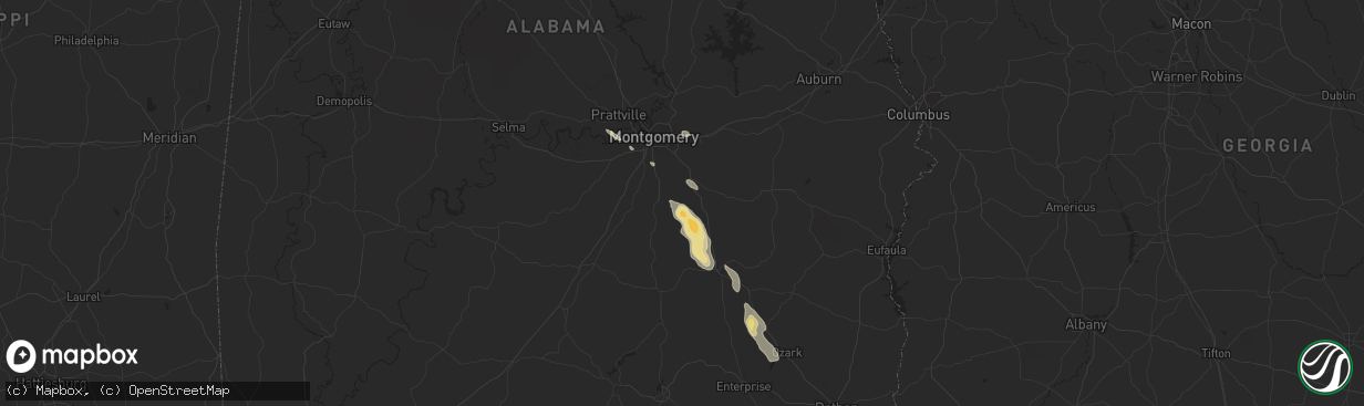 Hail map in Ramer, AL on May 25, 2024