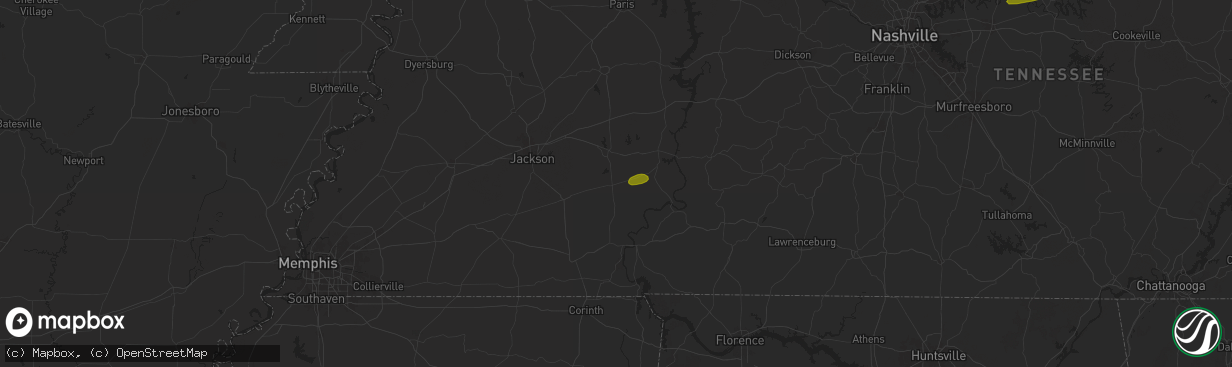 Hail map in Reagan, TN on May 25, 2024