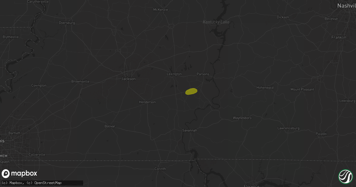 Hail map in Reagan, TN on May 25, 2024