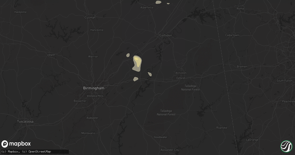 Hail map in Riverside, AL on May 25, 2024