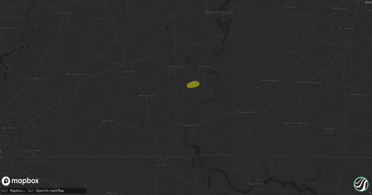 Hail map in Sardis, TN on May 25, 2024