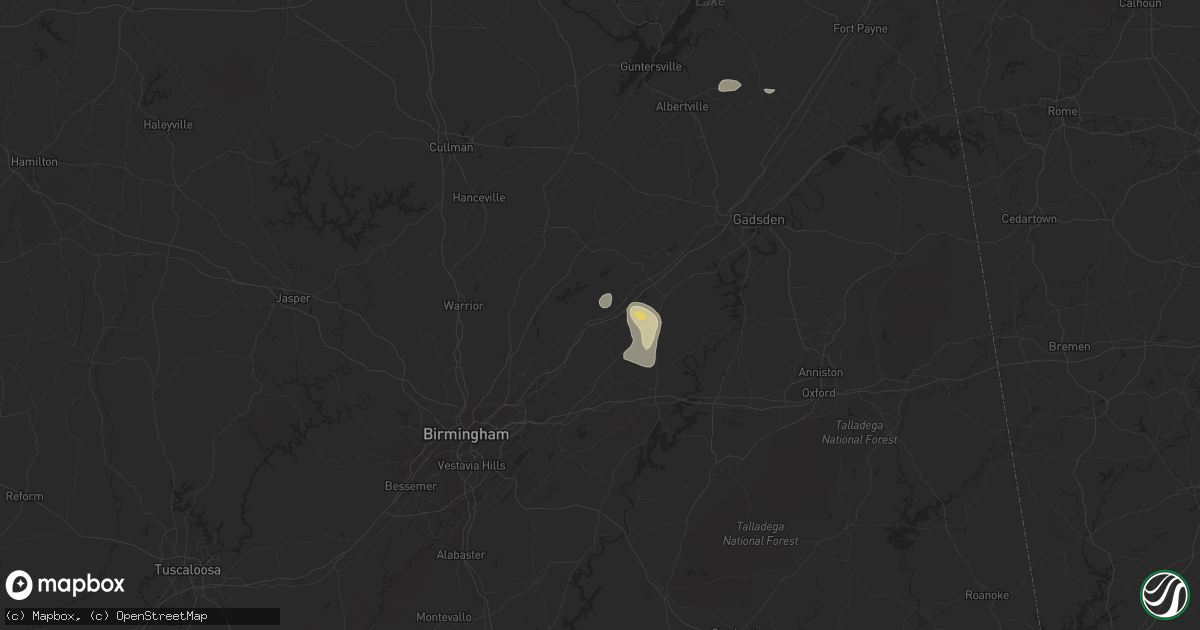 Hail map in Springville, AL on May 25, 2024
