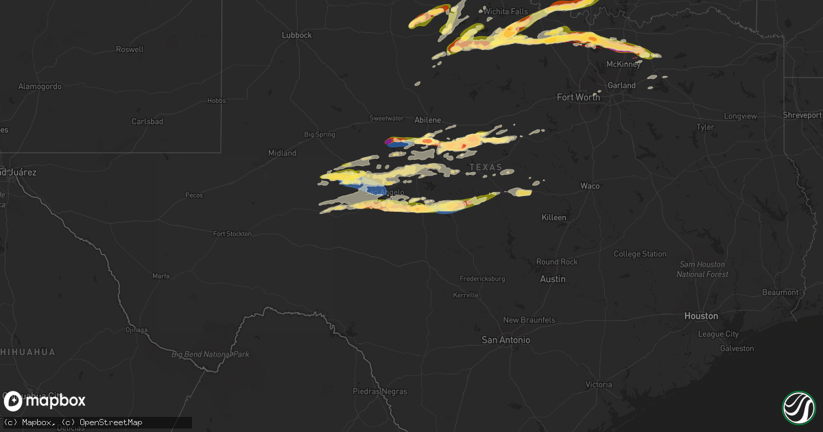 Hail map in Texas on May 25, 2024