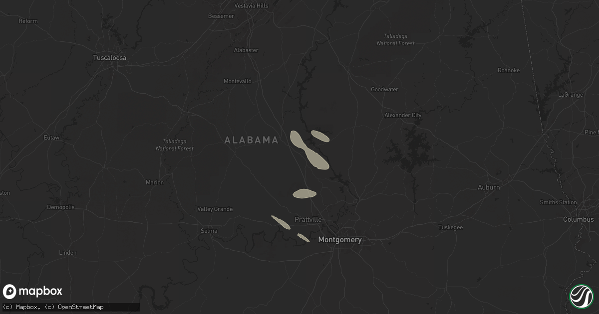 Hail map in Verbena, AL on May 25, 2024
