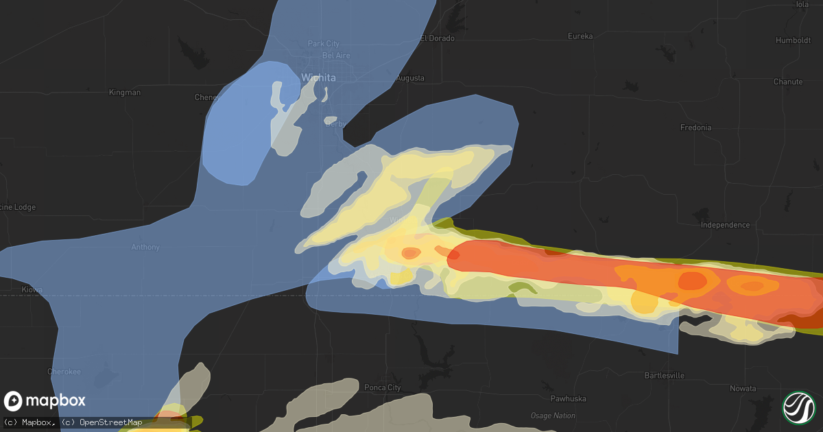 Hail map in Winfield, KS on May 25, 2024