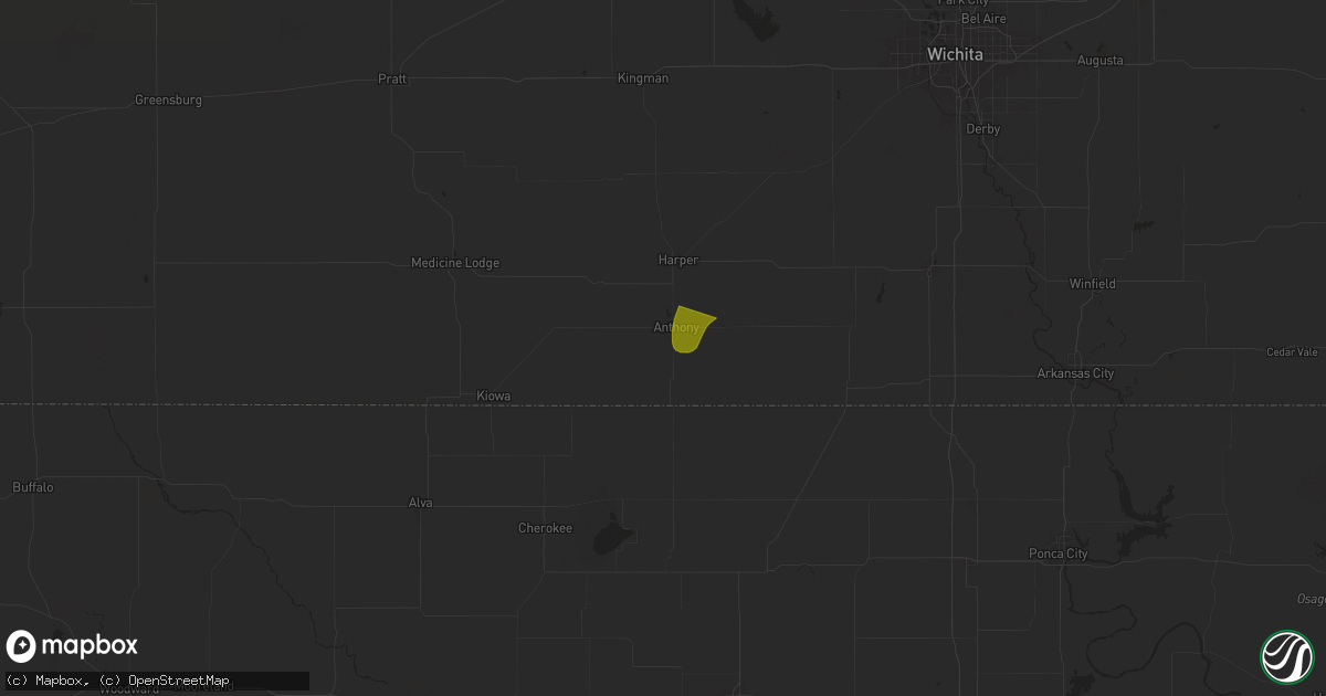 Hail map in Anthony, KS on May 25, 2025