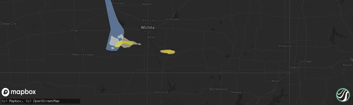 Hail map in Burden, KS on May 25, 2025