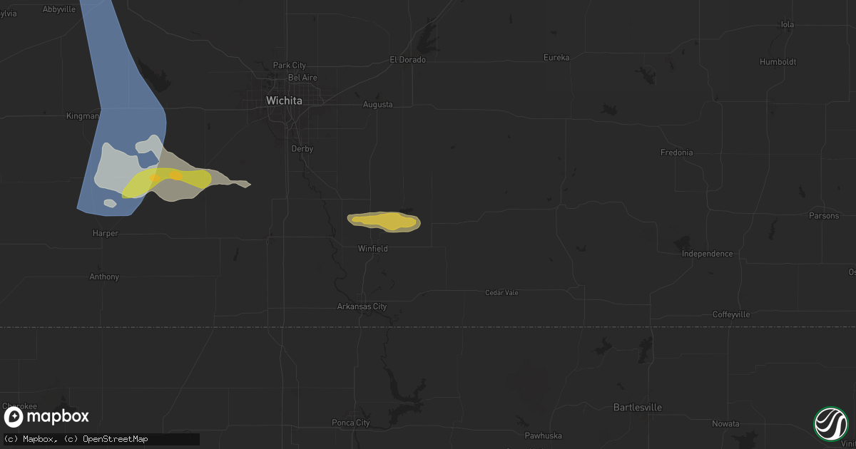 Hail map in Burden, KS on May 25, 2025