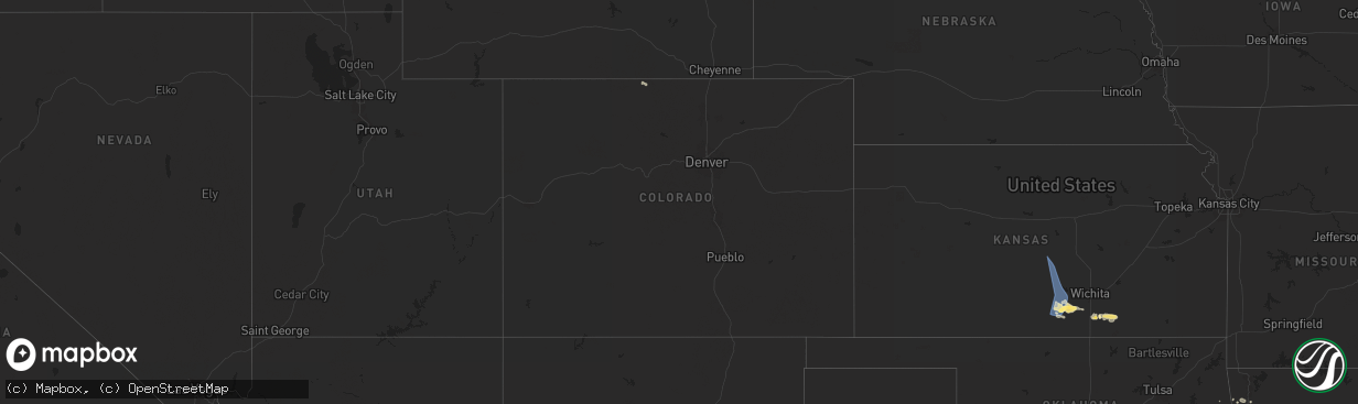 Hail map in Colorado on May 25, 2025