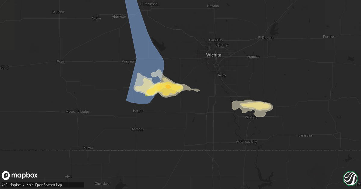 Hail map in Conway Springs, KS on May 25, 2025
