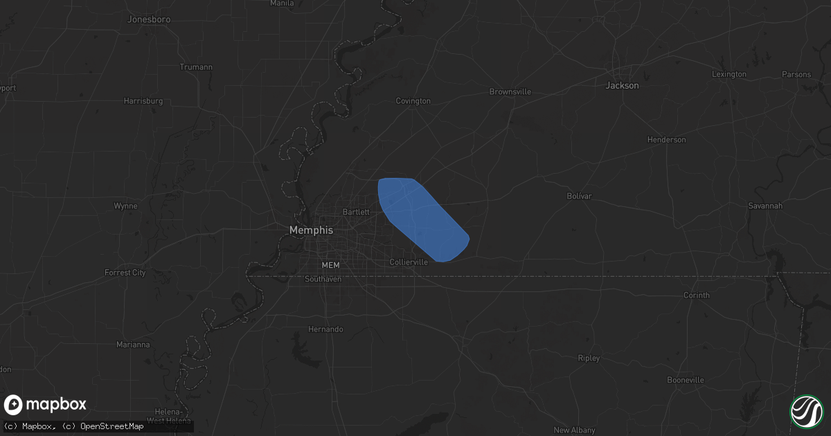 Hail map in Eads, TN on May 25, 2025