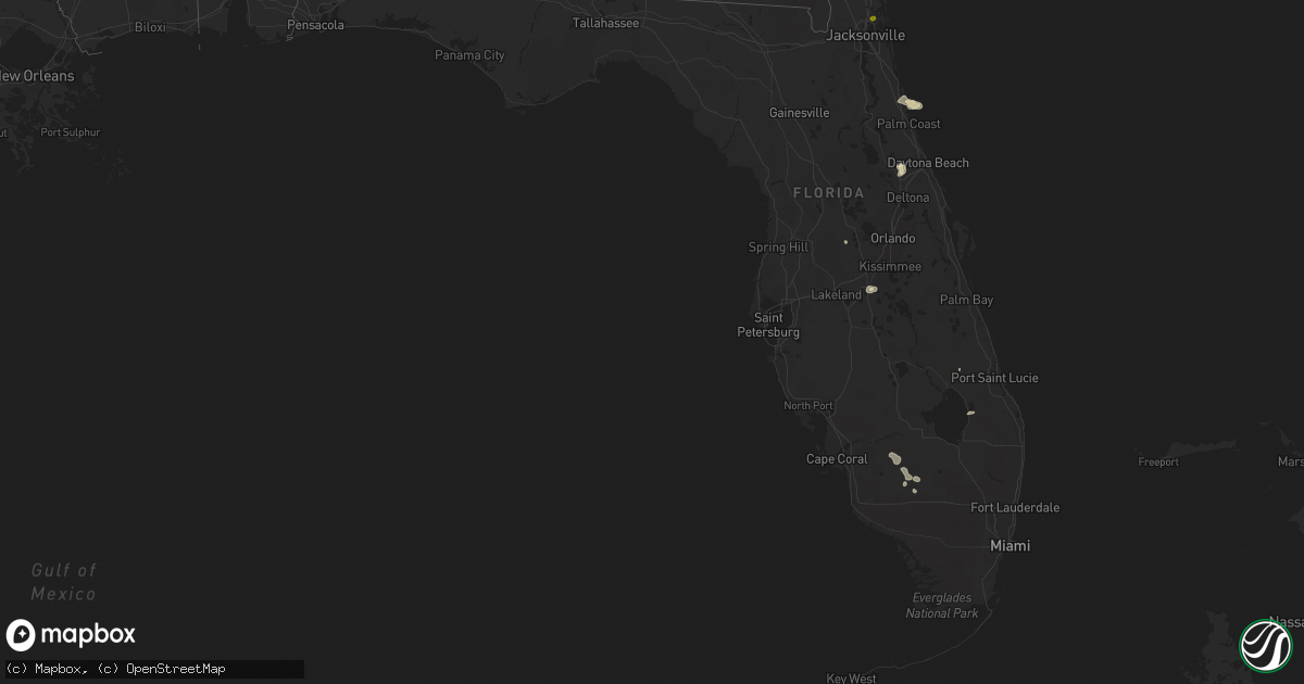 Hail map in Florida on May 25, 2025