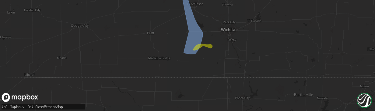 Hail map in Harper, KS on May 25, 2025