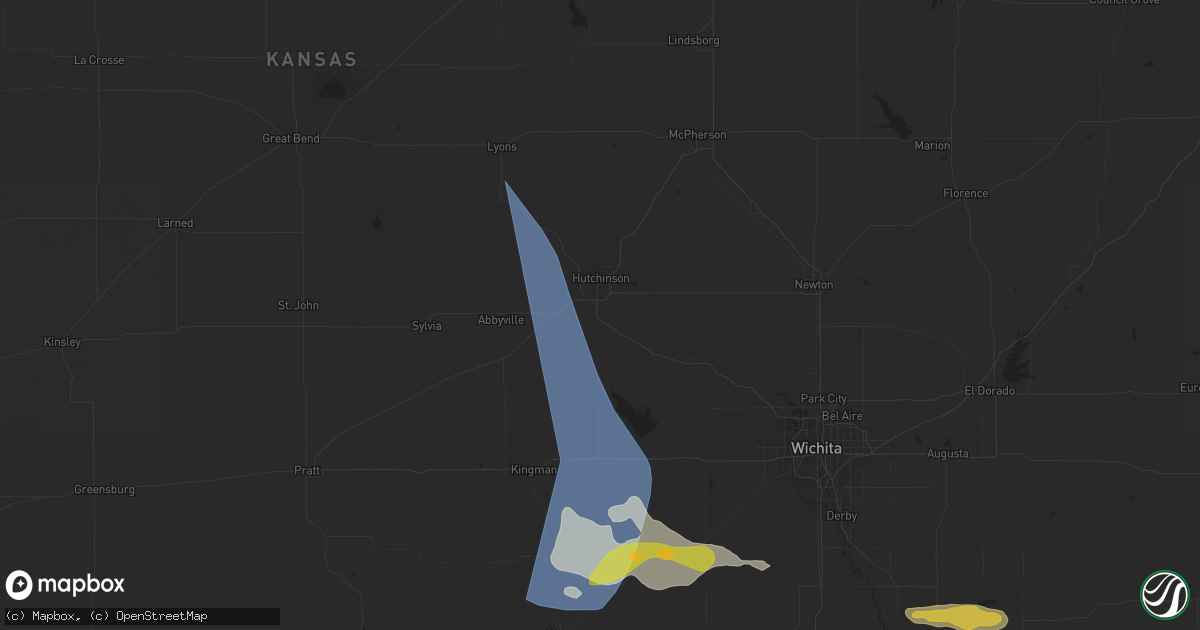 Hail map in Hutchinson, KS on May 25, 2025