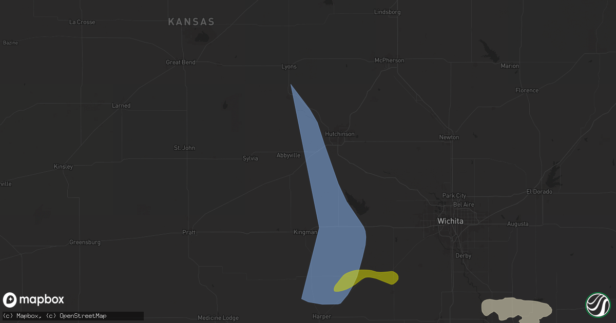 Hail map in Partridge, KS on May 25, 2025