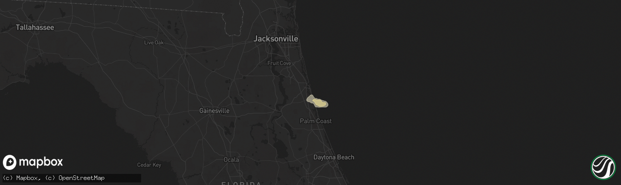 Hail map in Saint Augustine, FL on May 25, 2025