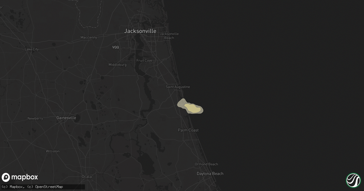 Hail map in Saint Augustine, FL on May 25, 2025