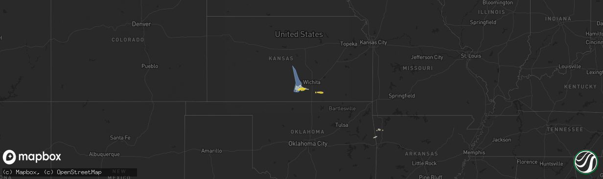 Hail map on May 25, 2025