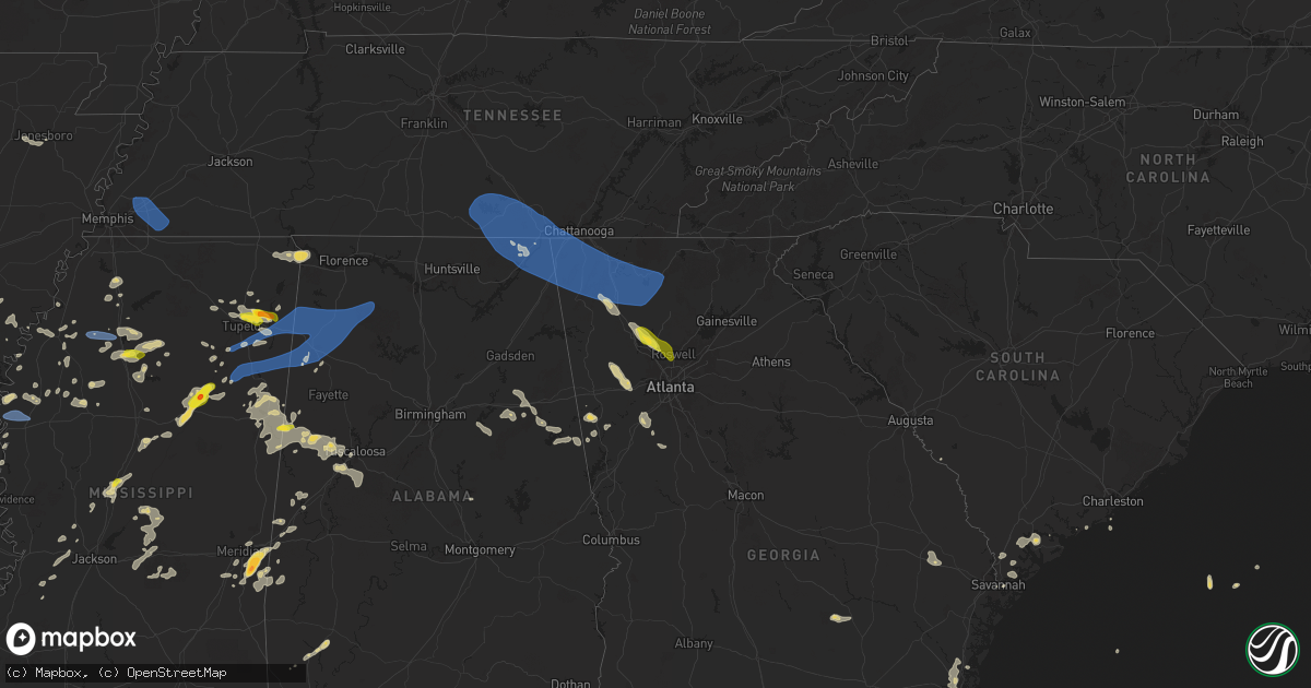 Hail map on May 25, 2025