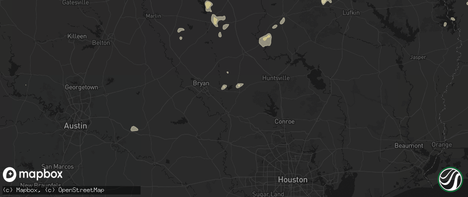Hail map in Anderson, TX on May 25, 2026