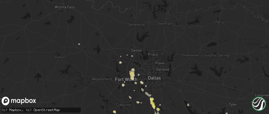 Hail map in Argyle, TX on May 25, 2026