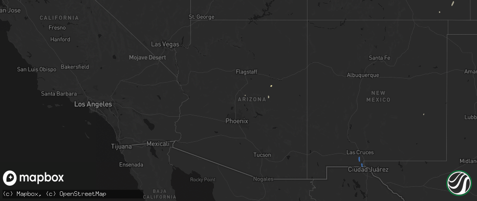 Hail map in Arizona on May 25, 2026