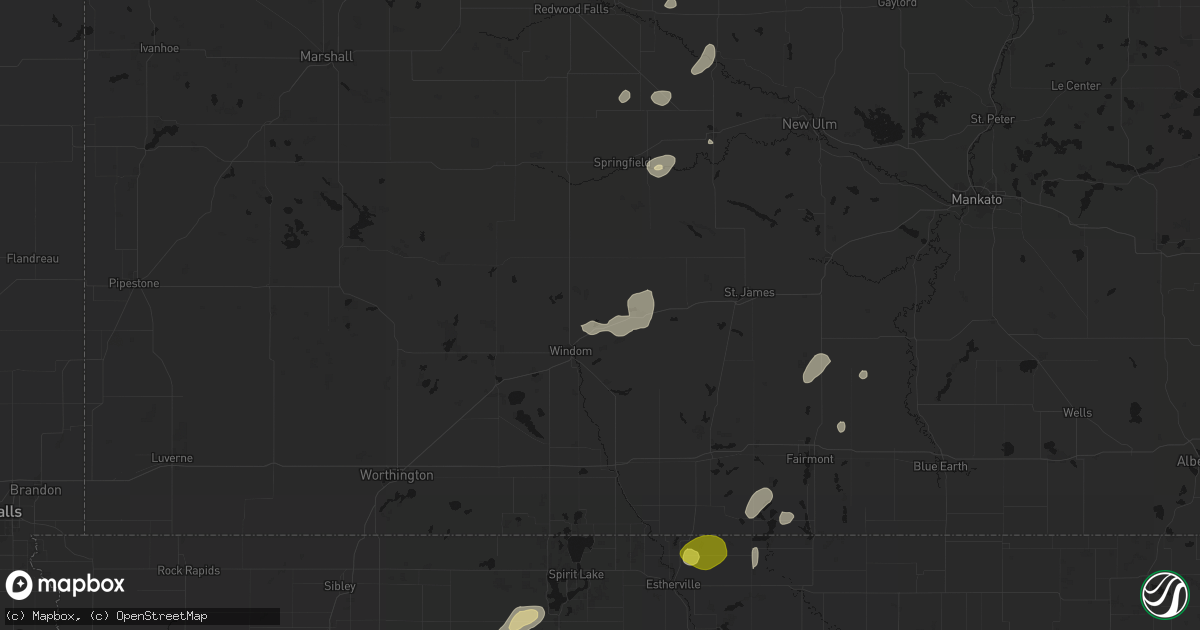 Hail map in Bingham Lake, MN on May 25, 2026