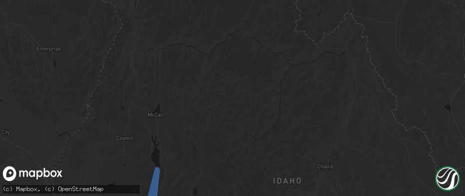 Hail map in Cascade, ID on May 25, 2026