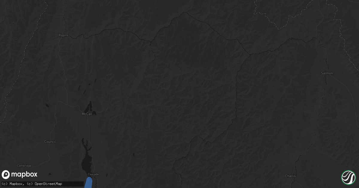 Hail map in Cascade, ID on May 25, 2026