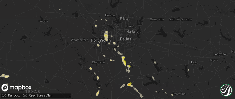 Hail map in Cedar Hill, TX on May 25, 2026