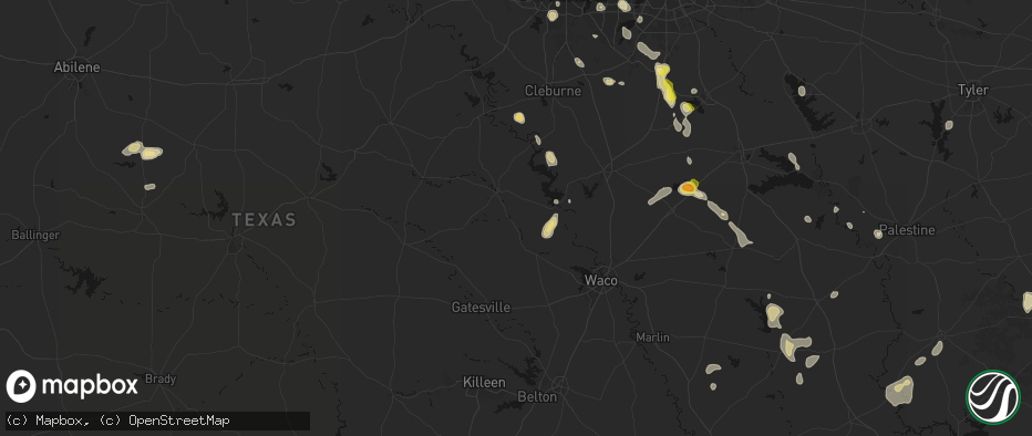 Hail map in Clifton, TX on May 25, 2026
