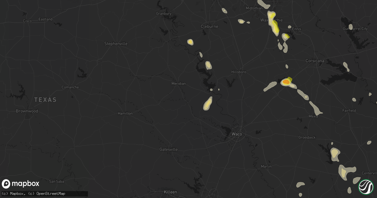 Hail map in Clifton, TX on May 25, 2026