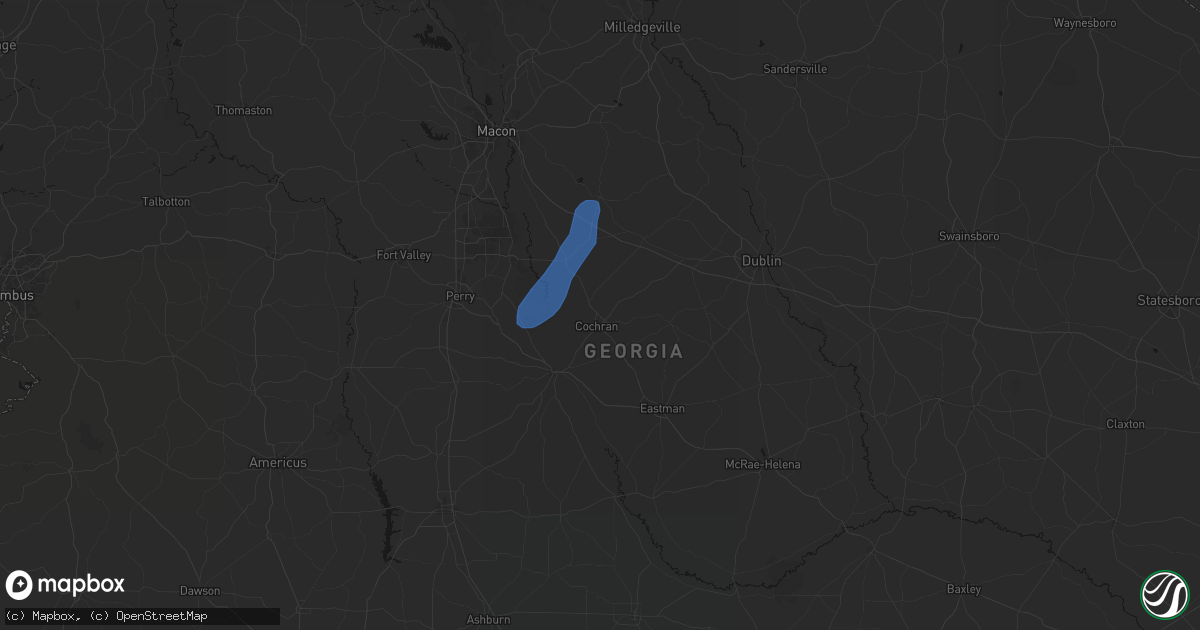 Hail map in Cochran, GA on May 25, 2026