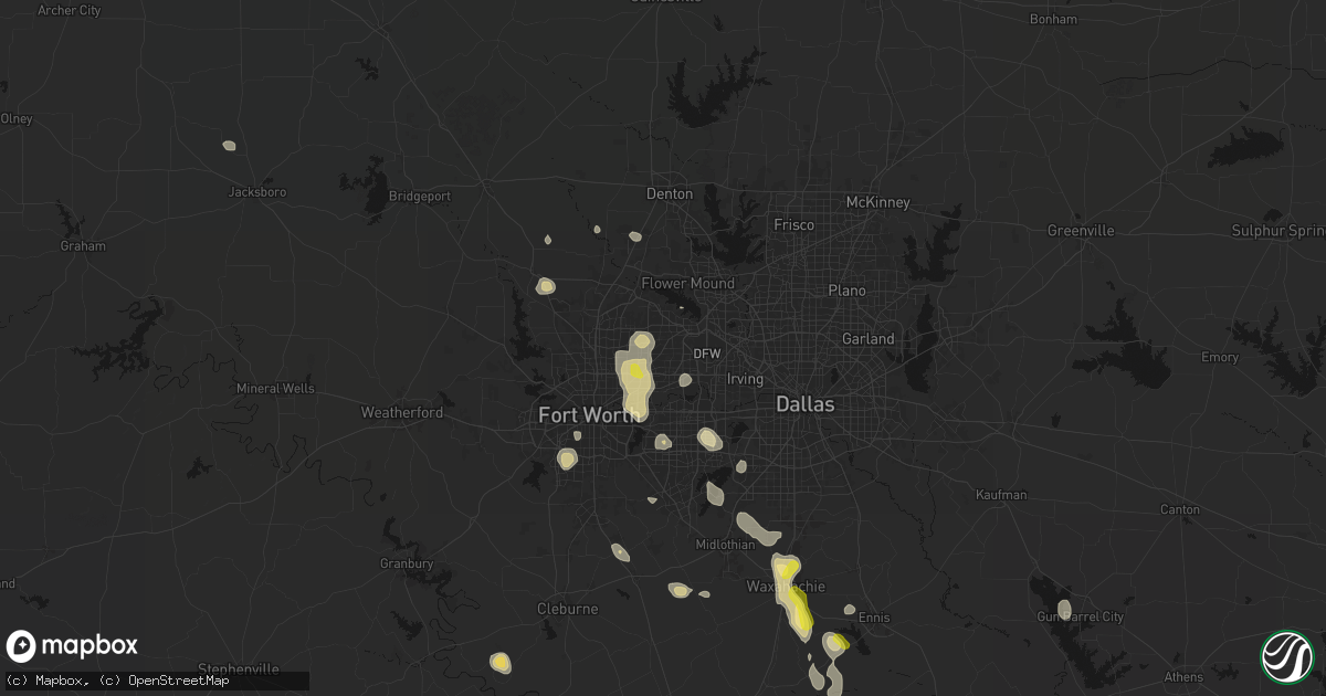 Hail map in Colleyville, TX on May 25, 2026