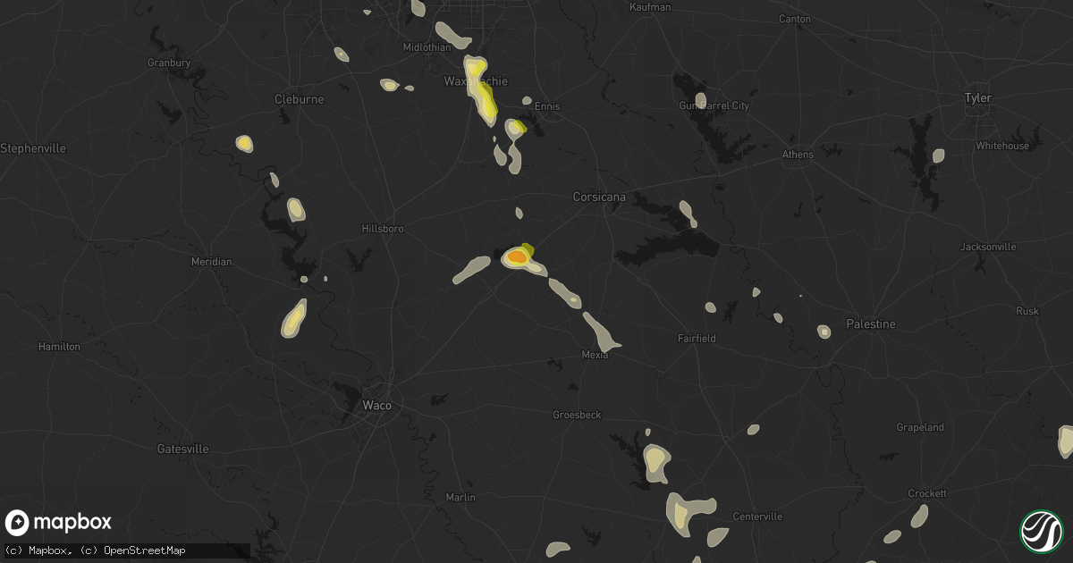 Hail map in Dawson, TX on May 25, 2026