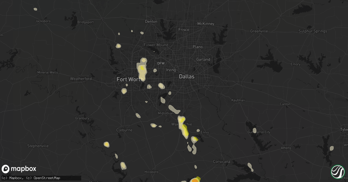 Hail map in Duncanville, TX on May 25, 2026