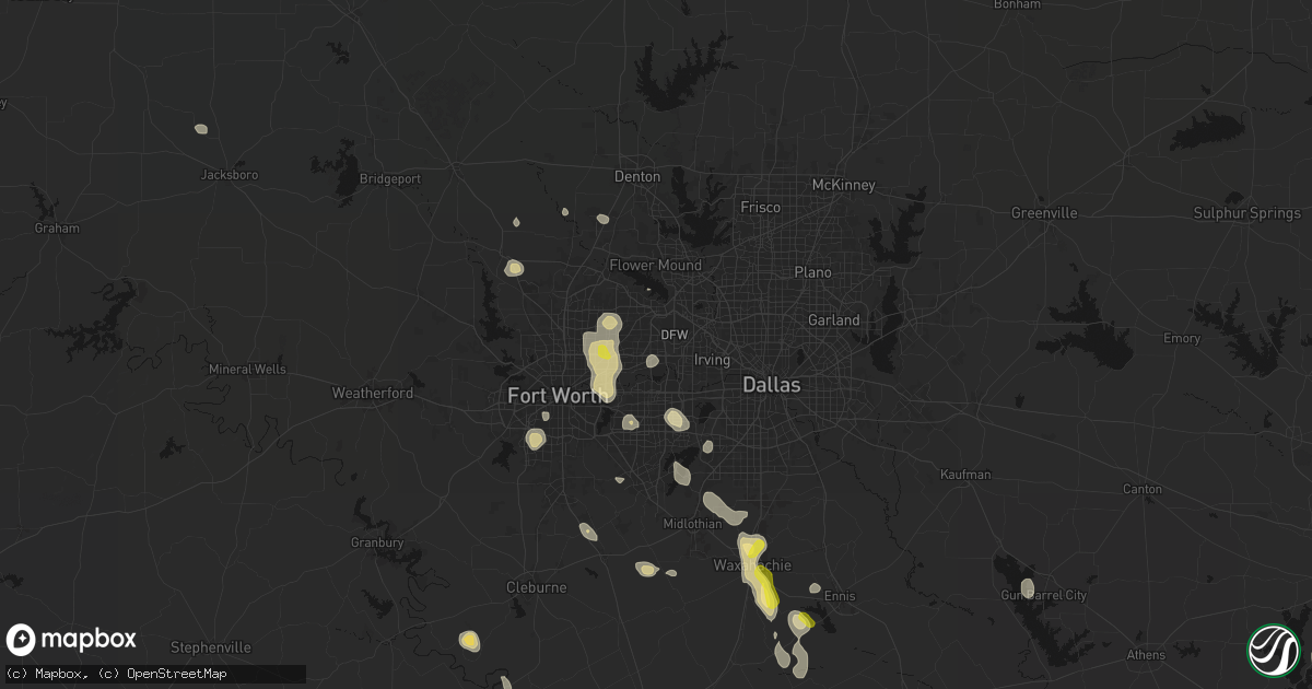 Hail map in Euless, TX on May 25, 2026